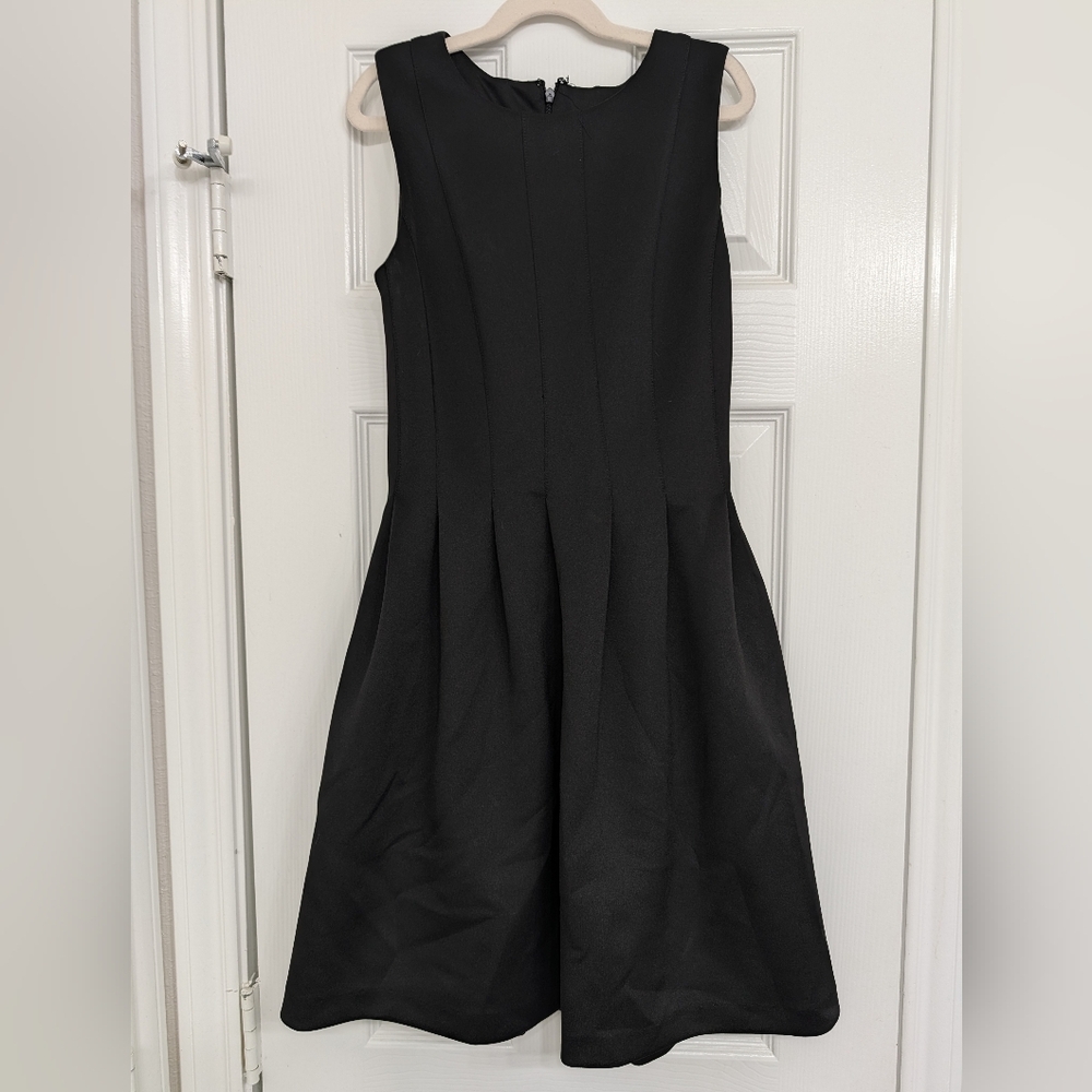Calvin Klein Womens Petite Knee Length Fit Flare Black Dress Size 2P Sleeveless